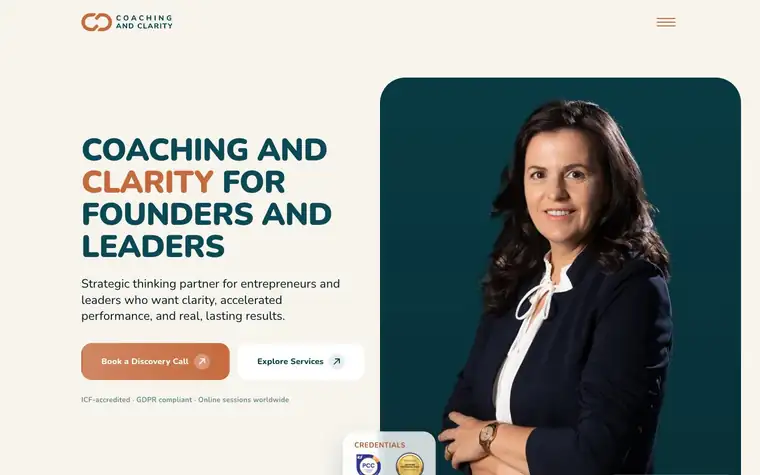Captură din site-ul Coaching and Clarity